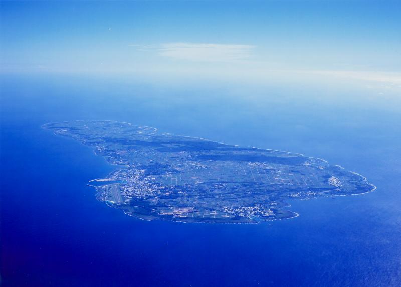空から見た喜界島